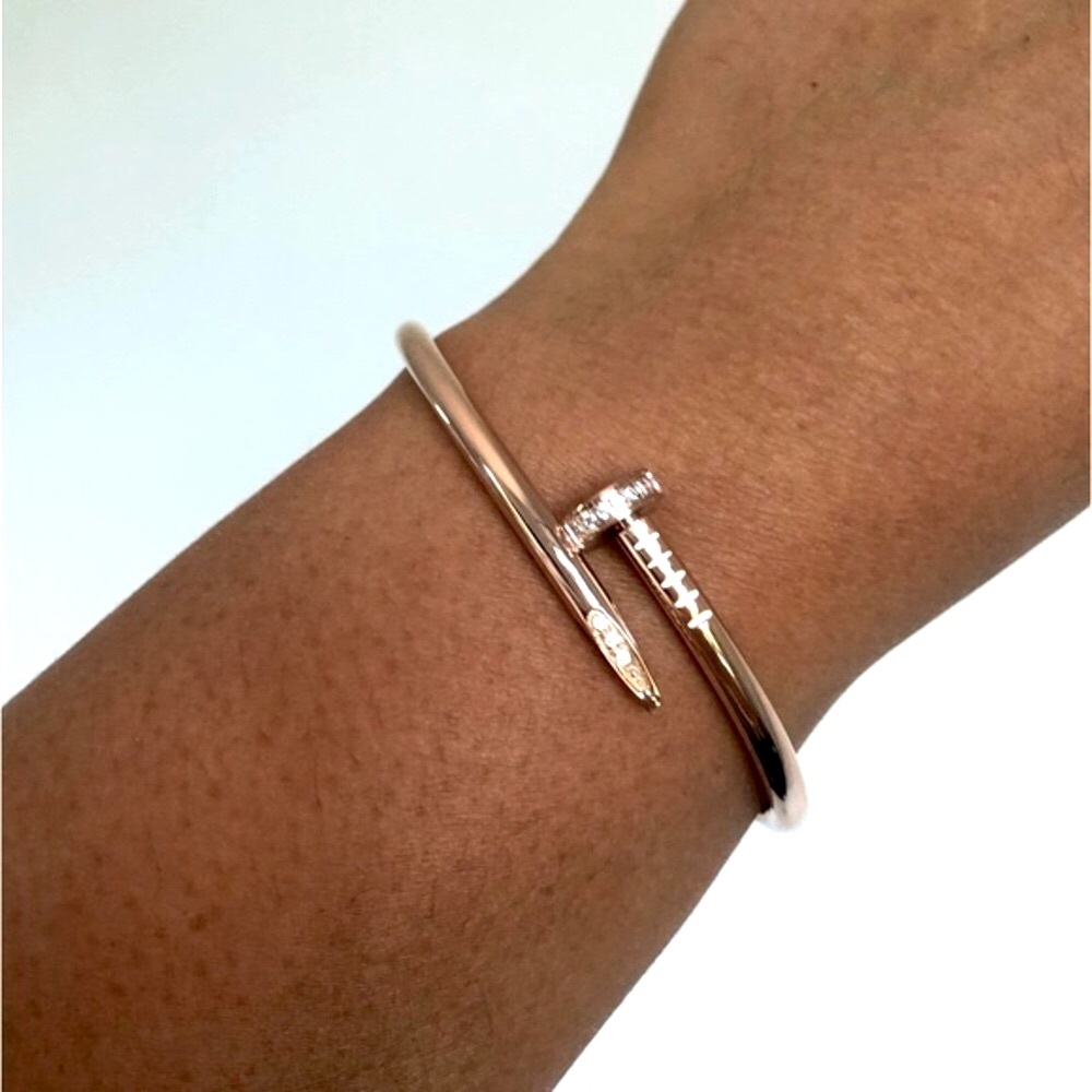 Rose Gold NAIL with Zirconia Classic Model Bracelet